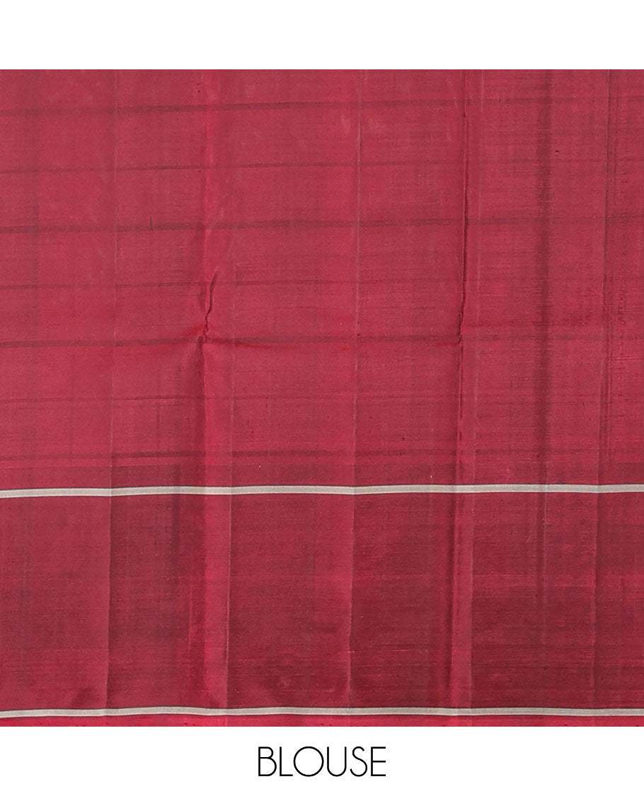 Black striped kancheepuram silksaree, contrast rettai pettu border & pallu of zari designs