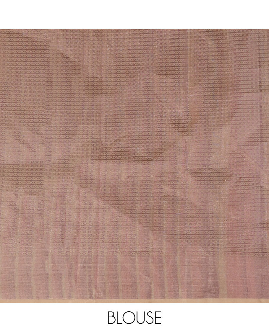 Brown jacquard Vasundhara 3D silk saree, intricate pallu & zari border of kamalam,neli,kathir & lavangam designs