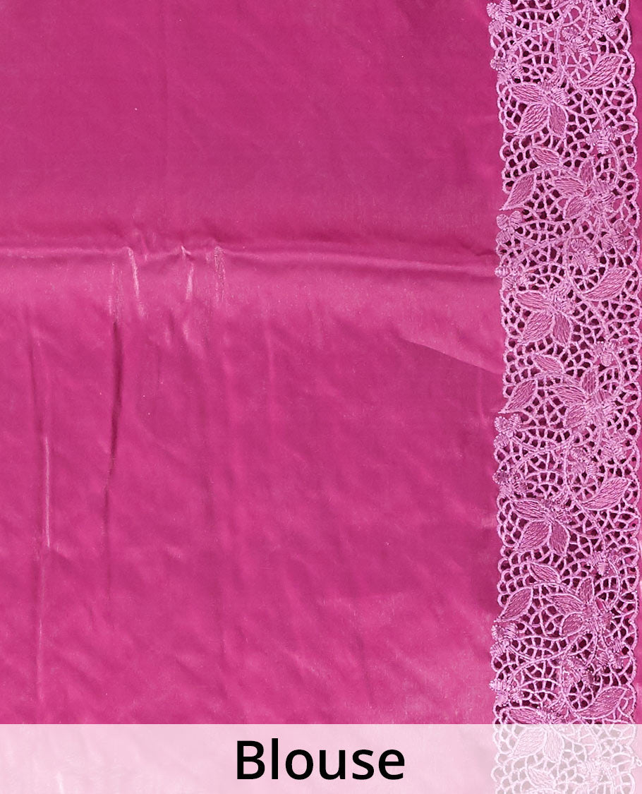 Purple geometric design sequins embroidered jimmy choo designer saree, scallop cut embroidered border