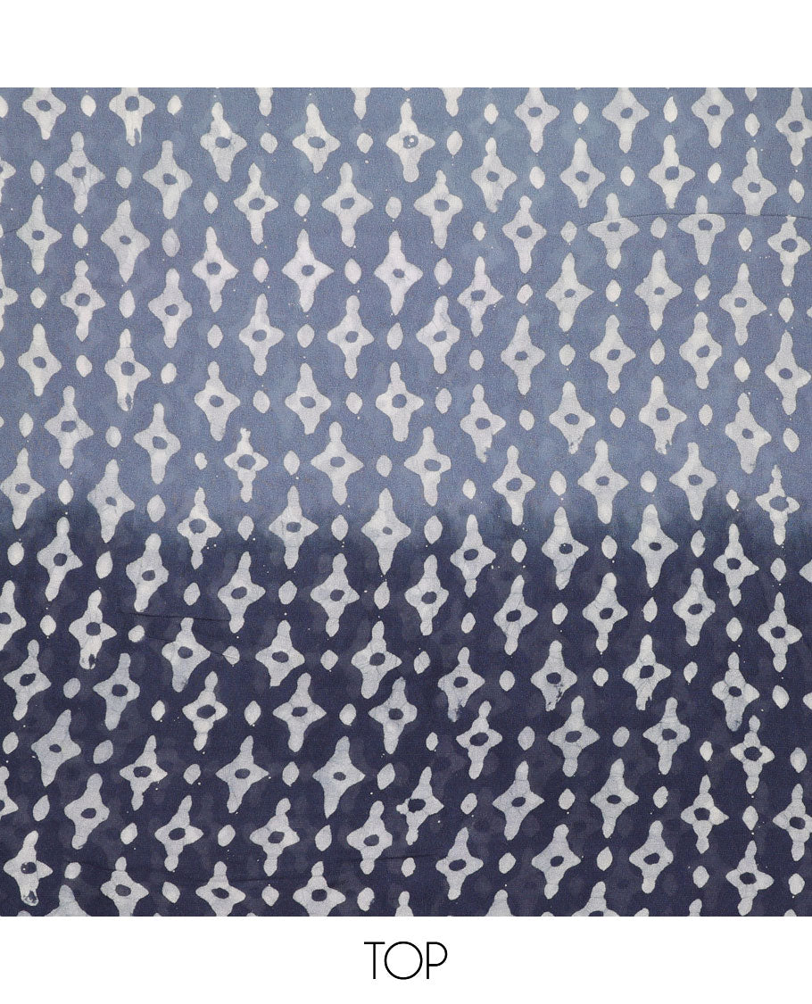 Grey chudidhar material set, unique batik printed top, plain bottom & batik printed dupatta
