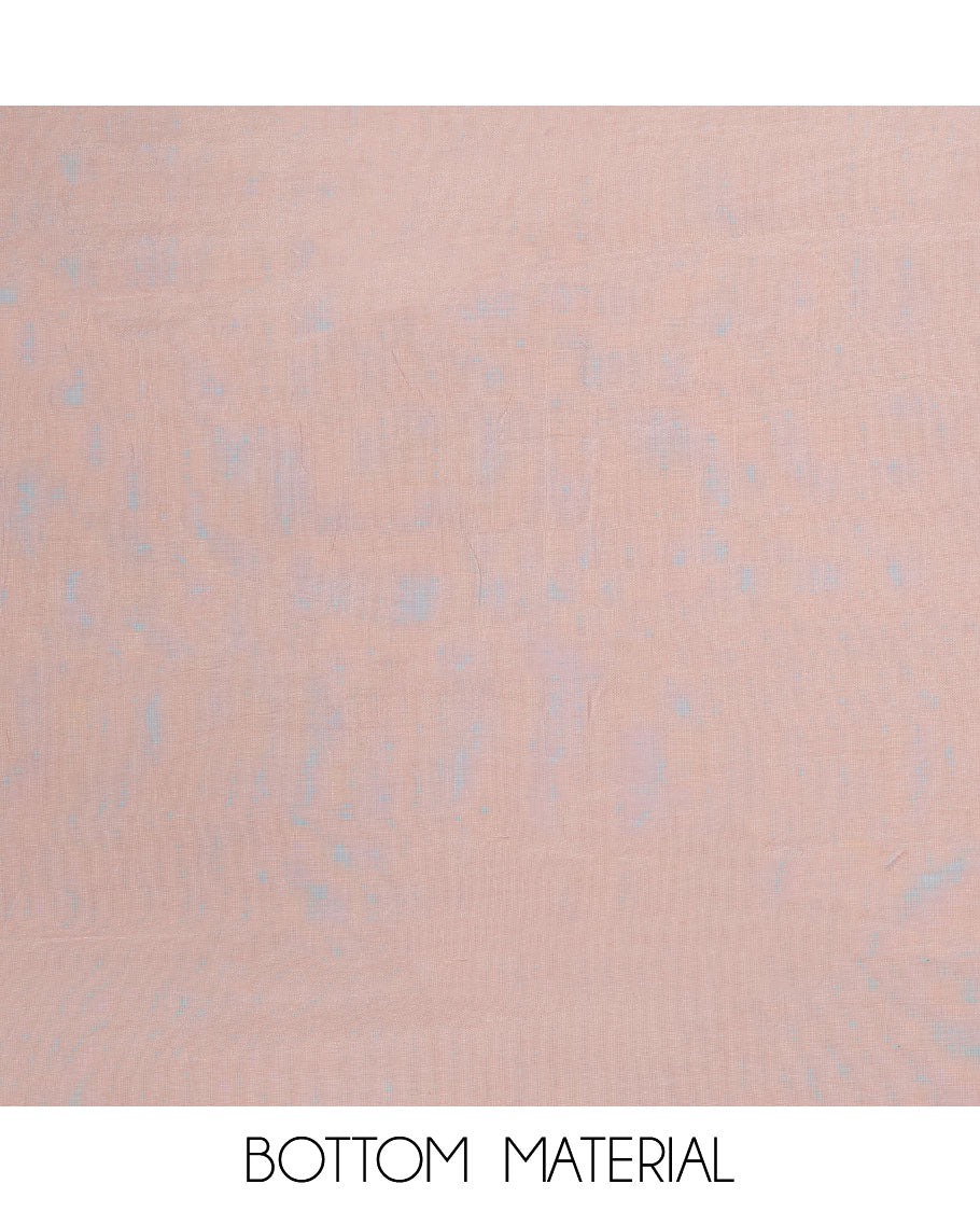 Pale purple chudidhar material set, floral vine printed tissue top, plain bottom & sequins embroidered dupatta