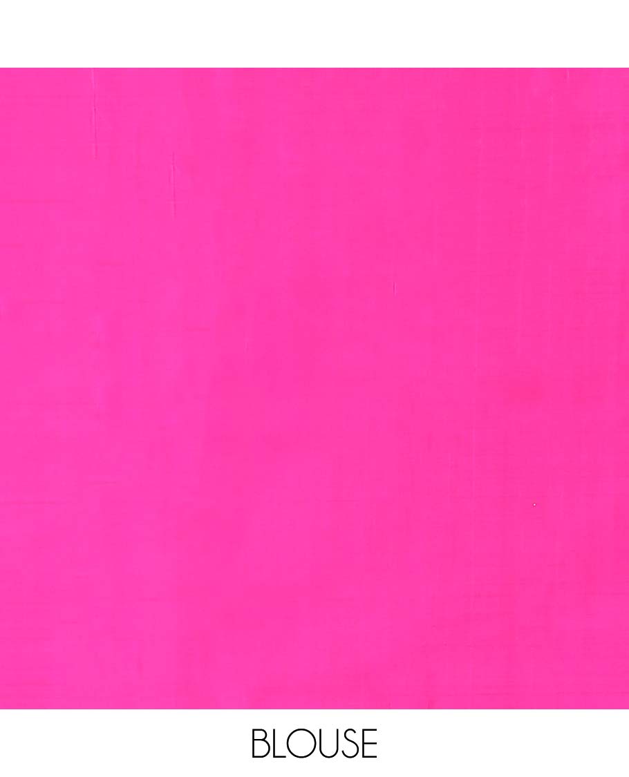 Borderless pink checked design kancheepuram silk saree, contrast pallu of zari stripes