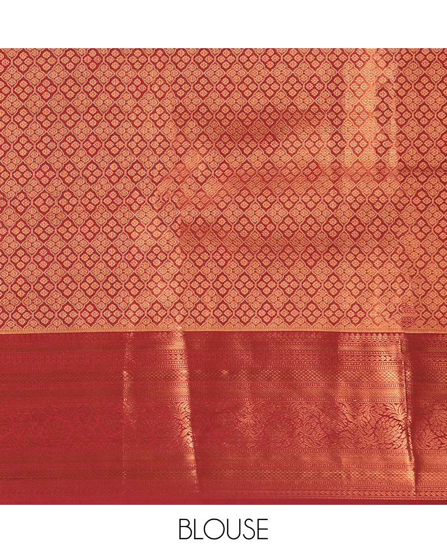 Violet jacquard budget silk saree, contrast traditional zari design border & intricate pallu