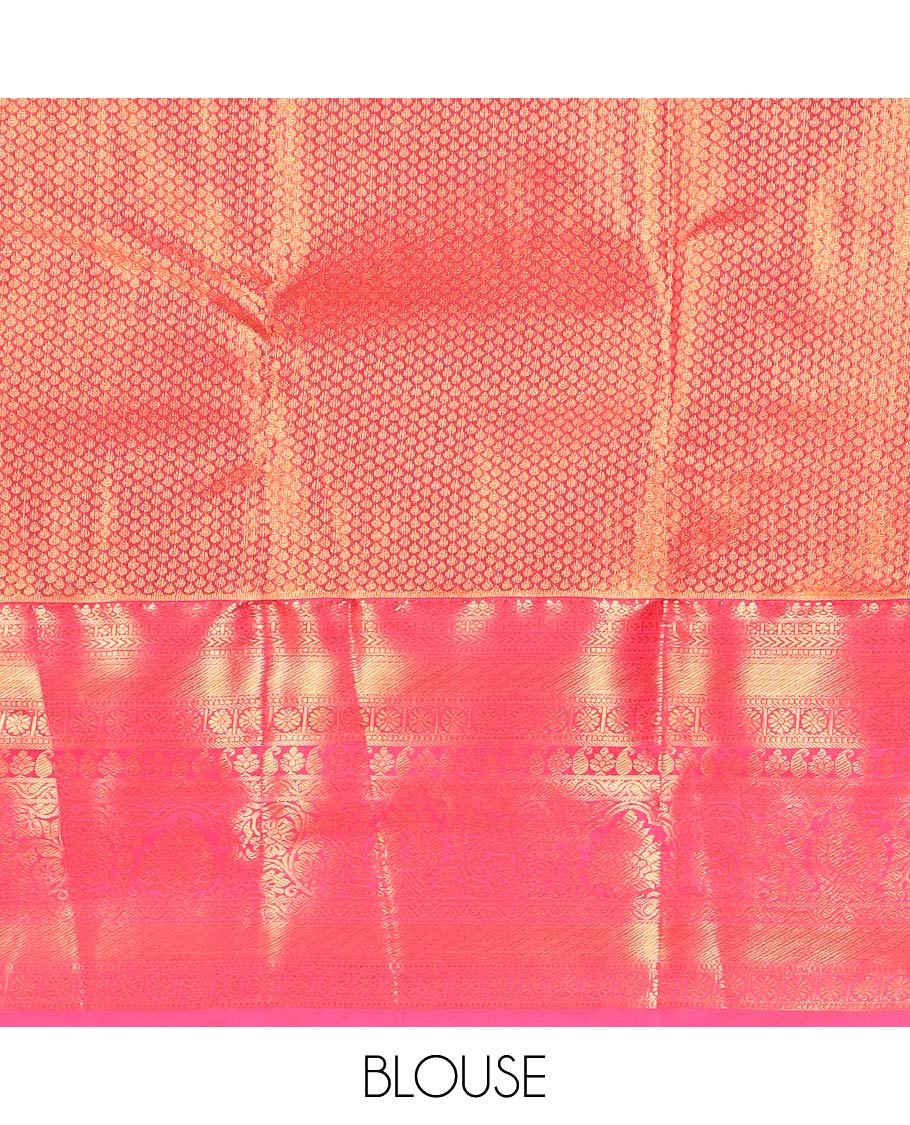 Yellow jacquard budget silk saree, contrast traditional zari design border & jaal pallu