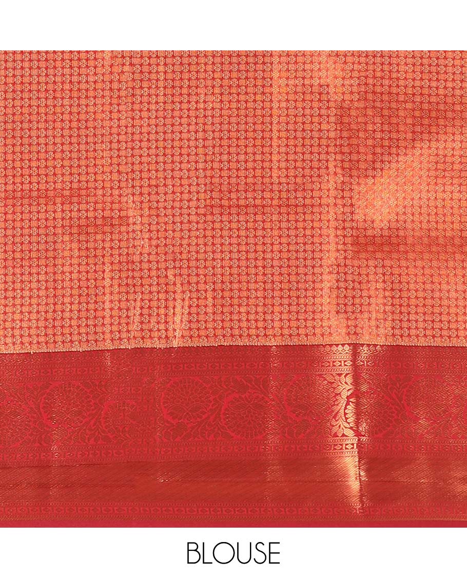 Pink jacquard budget silk saree, contrast traditional zari design border & jaal pallu