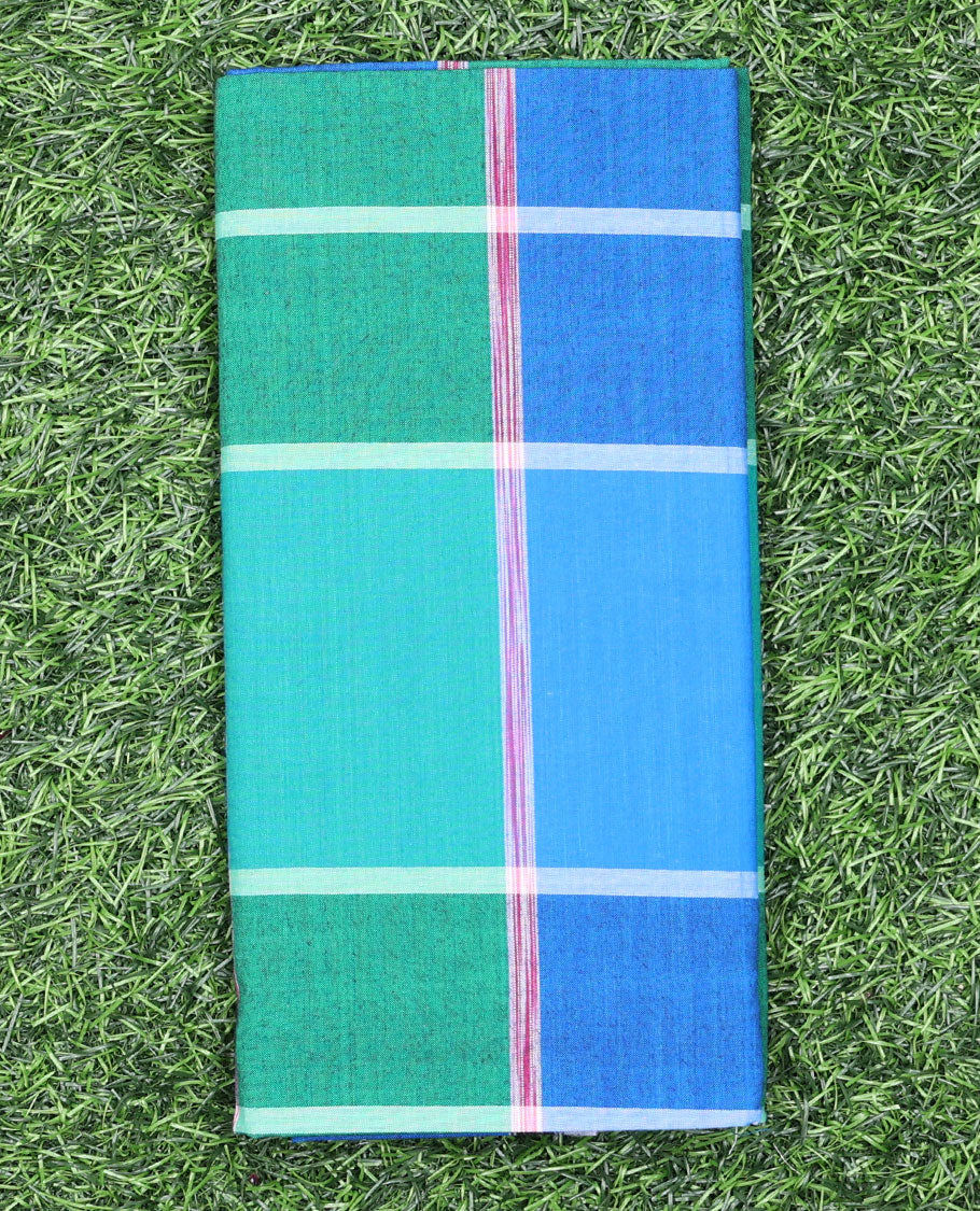 Multi-color large checked block cozy pure cotton lungi