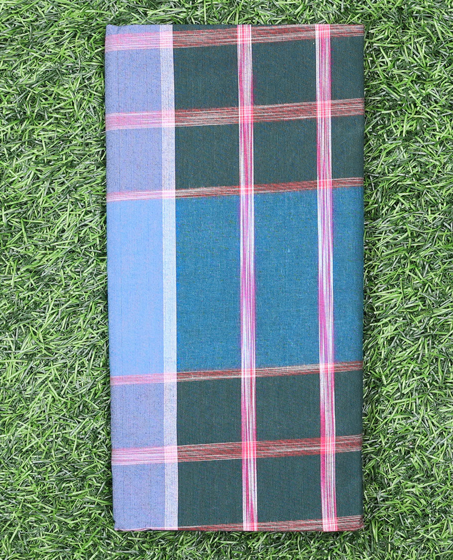 Multi-color unevenly checked cozy pure cotton lungi