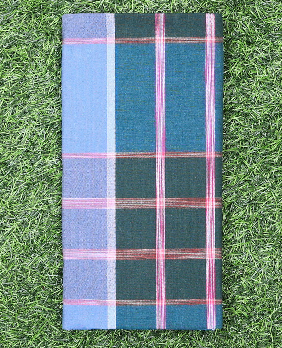 Multi-color checked design cozy pure cotton lungi