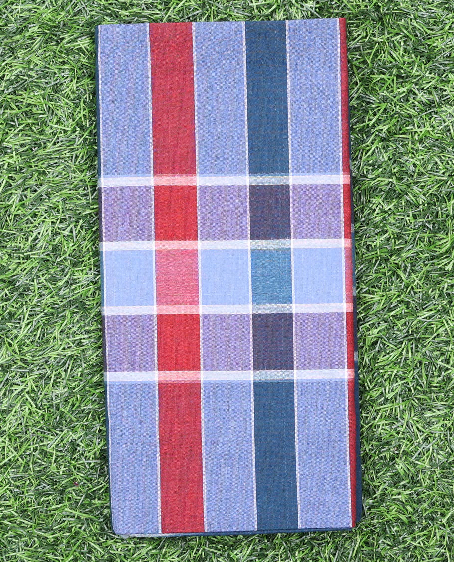 Multi-color checked design cozy pure cotton lungi