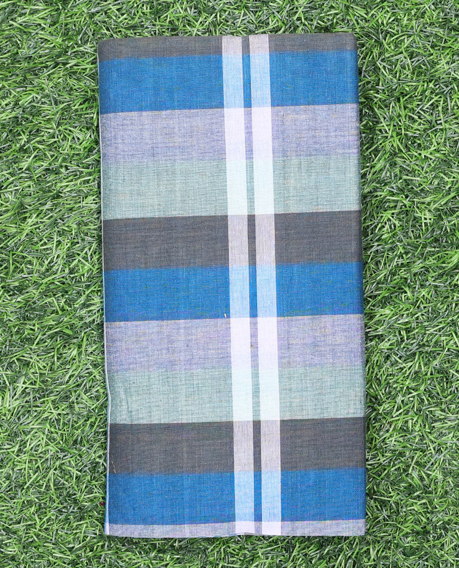 Multi-color horizontal & vertical striped cozy pure cotton lungi