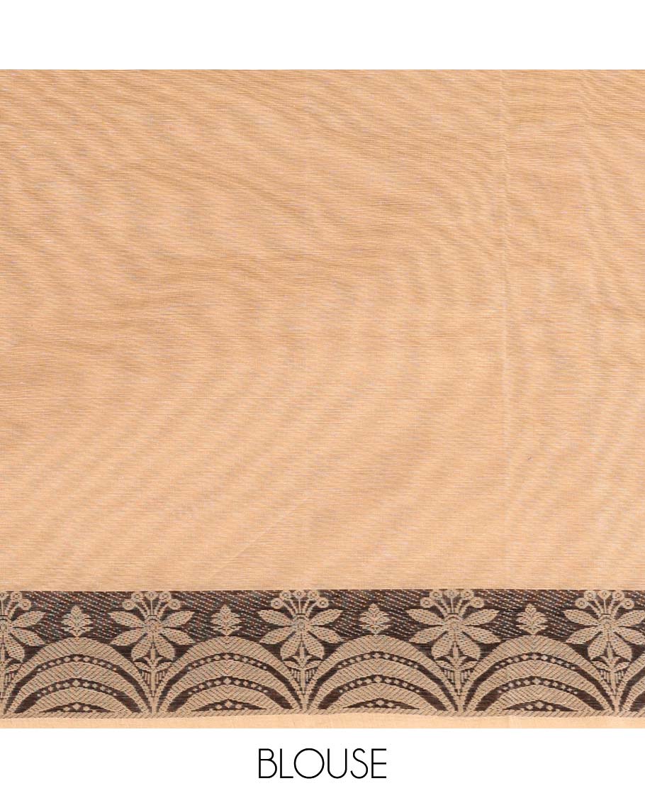 Sandal unique buttas coimbatore cotton saree, unique design border & pallu of paisleys