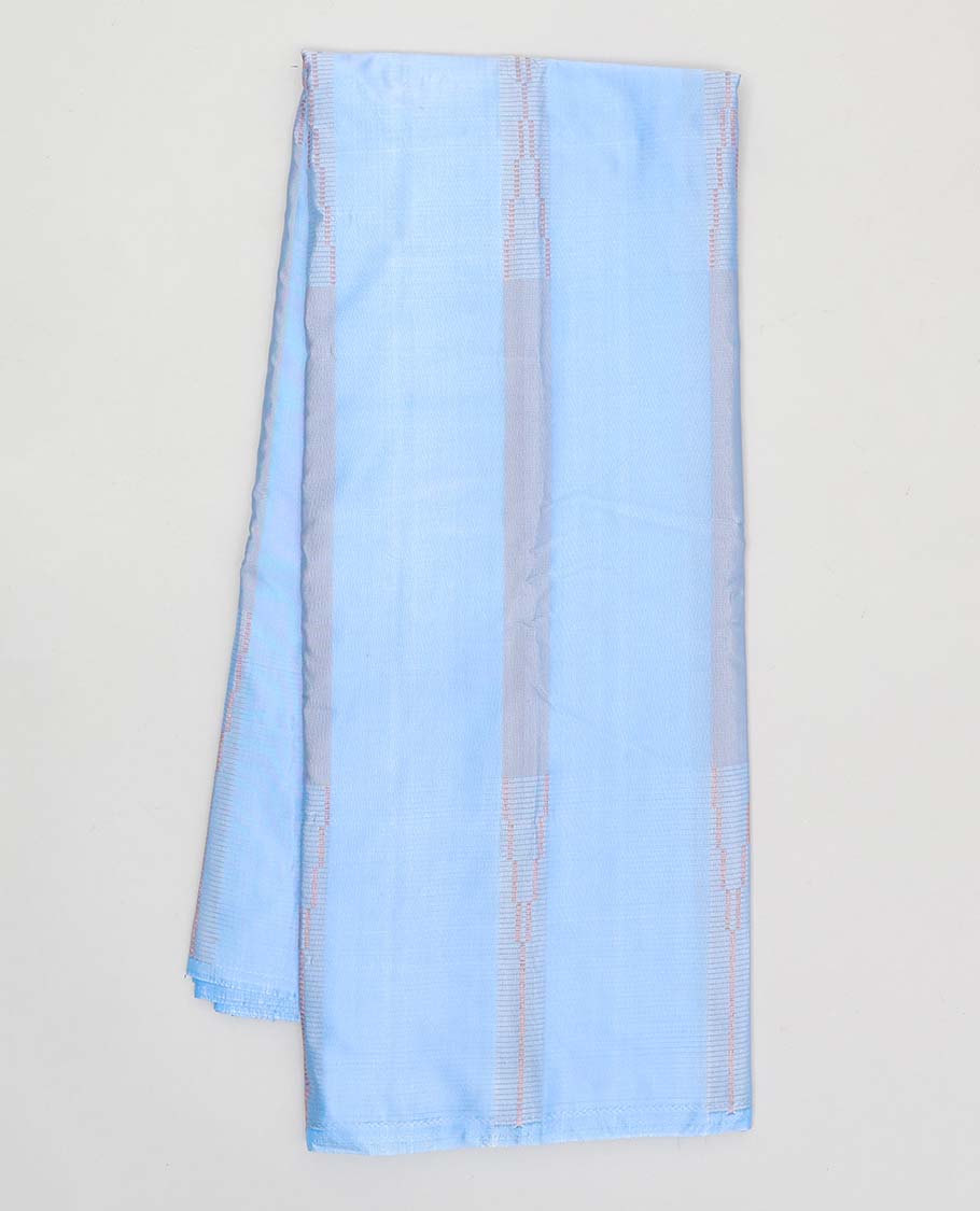 Borderless blue temple design aarani gift saree