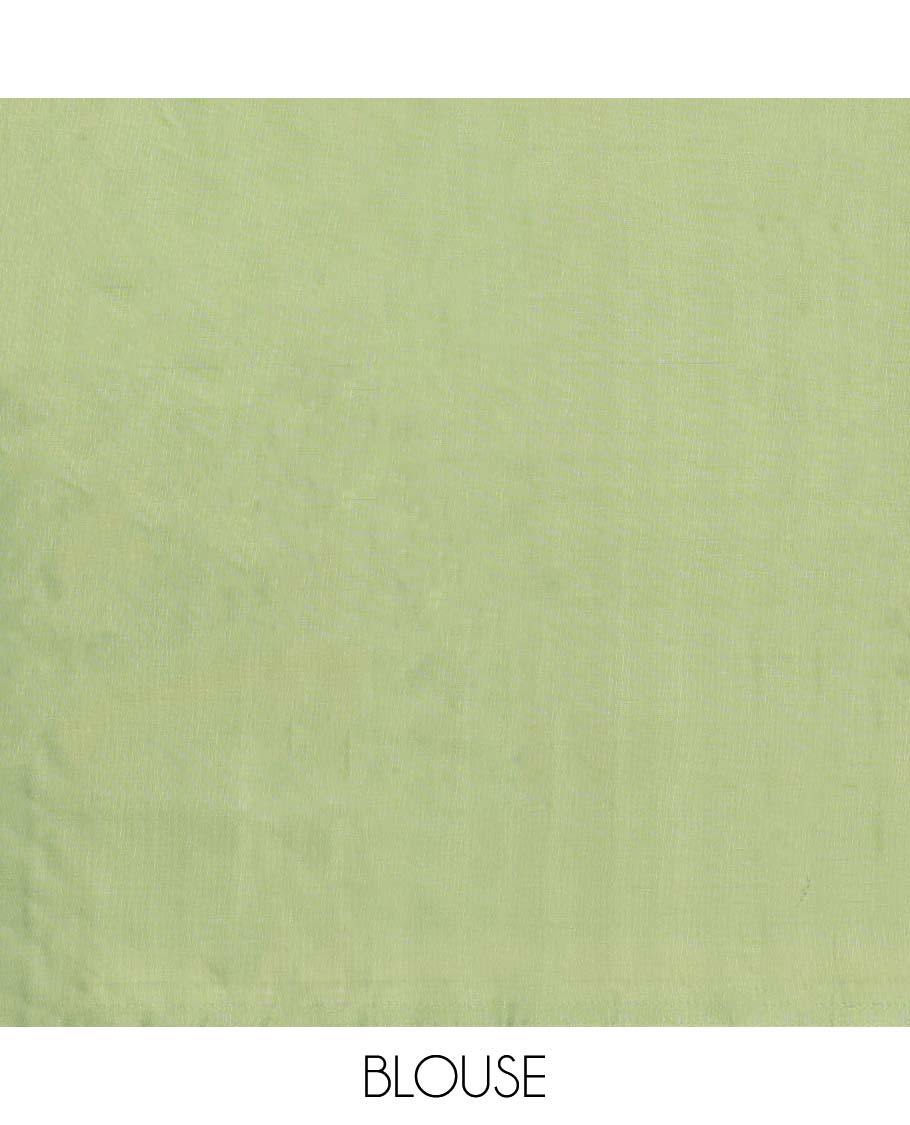 Borderless green temple design aarani gift saree