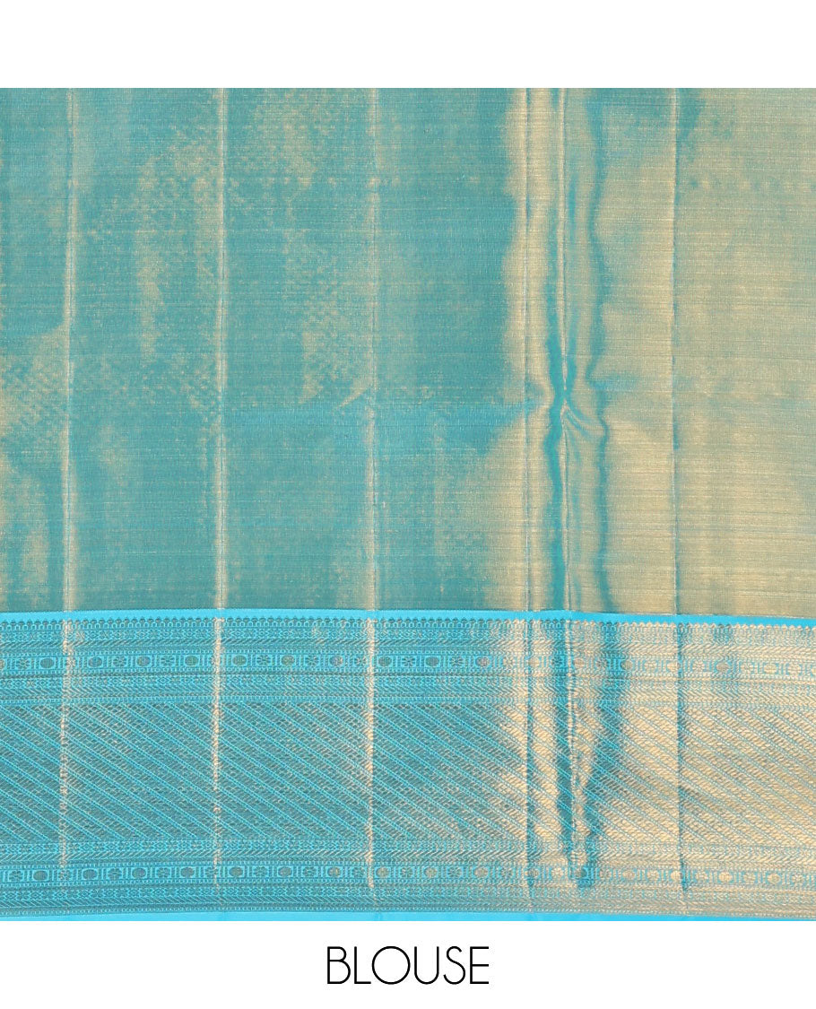 Grey meenakari floral jacquard silk saree, contrast intricate pallu & border of banaras,muthu,kamalam & poun