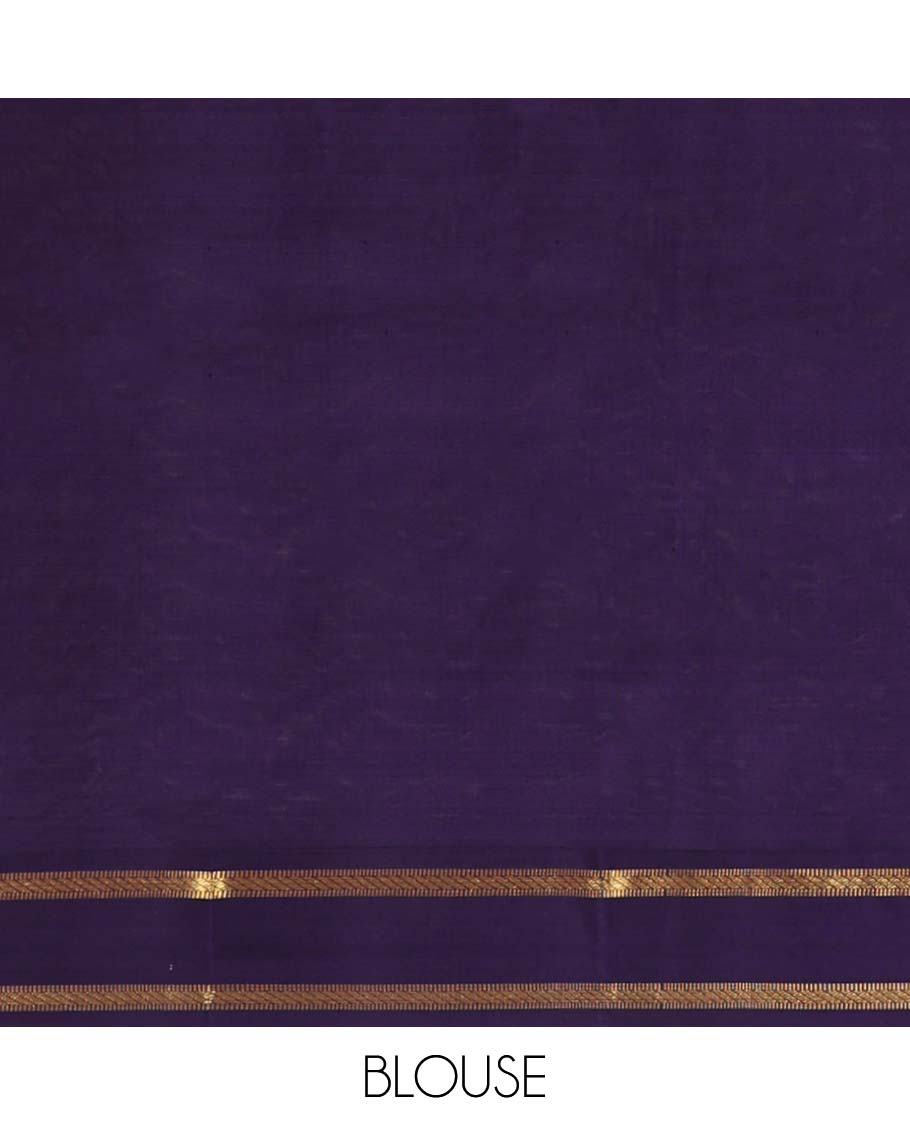 Pink striped kancheepuram silksaree, contrast zari striped pallu & border of temple rettai pettu border of muthu design