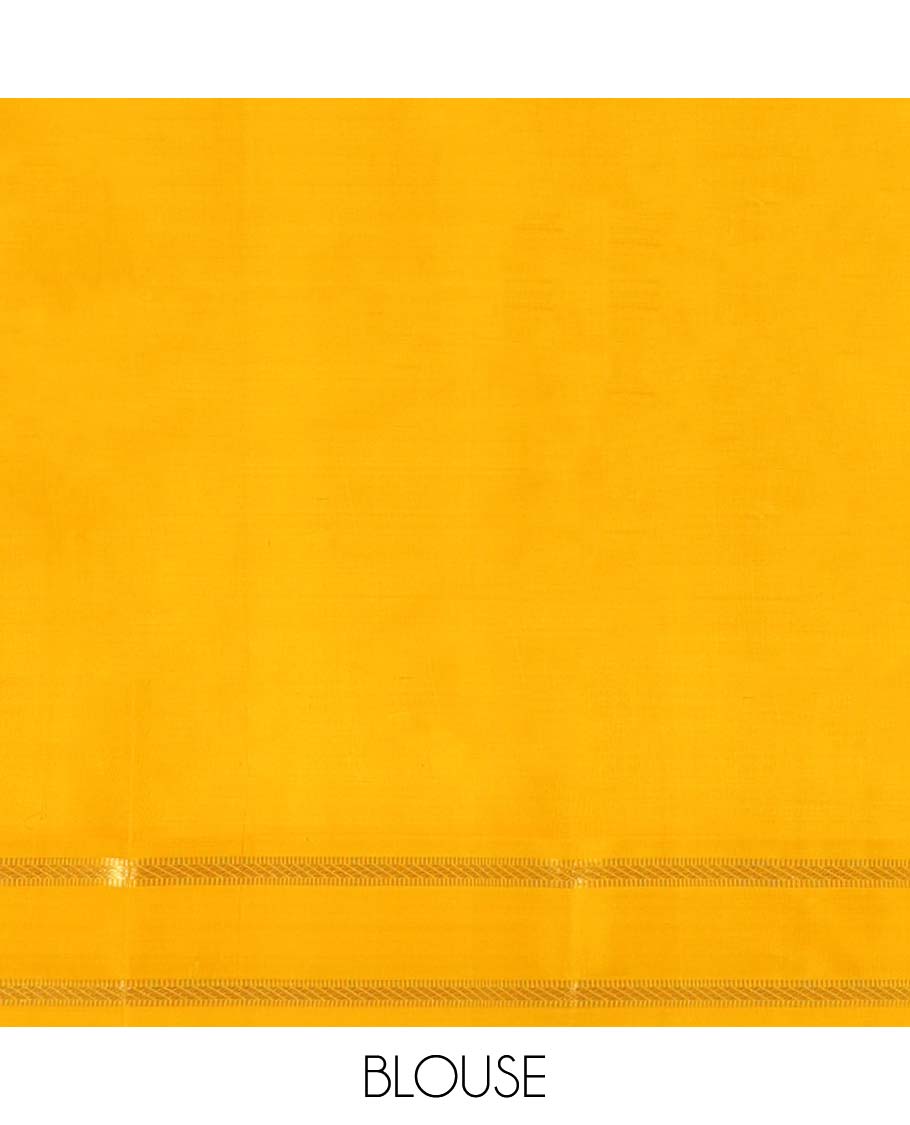 Blue striped kancheepuram silksaree, contrast zari striped pallu & border of temple rettai pettu border of muthu design