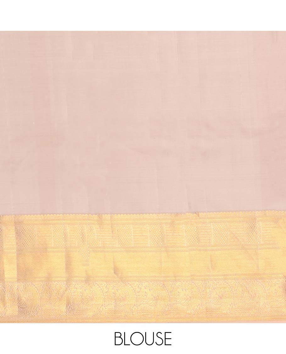 Purple mayil chakram butta & checked kancheepuram wedding silk saree, contrast border of thilakam mokku,kathir & muthu