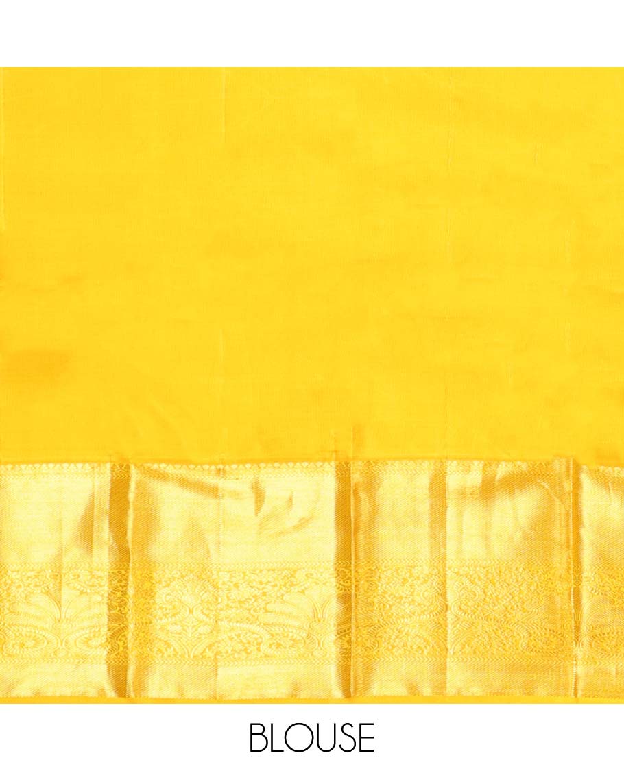 Purple jacquard kancheepuram wedding silk saree, contrast intricately zari woven pallu & border of traditional designs