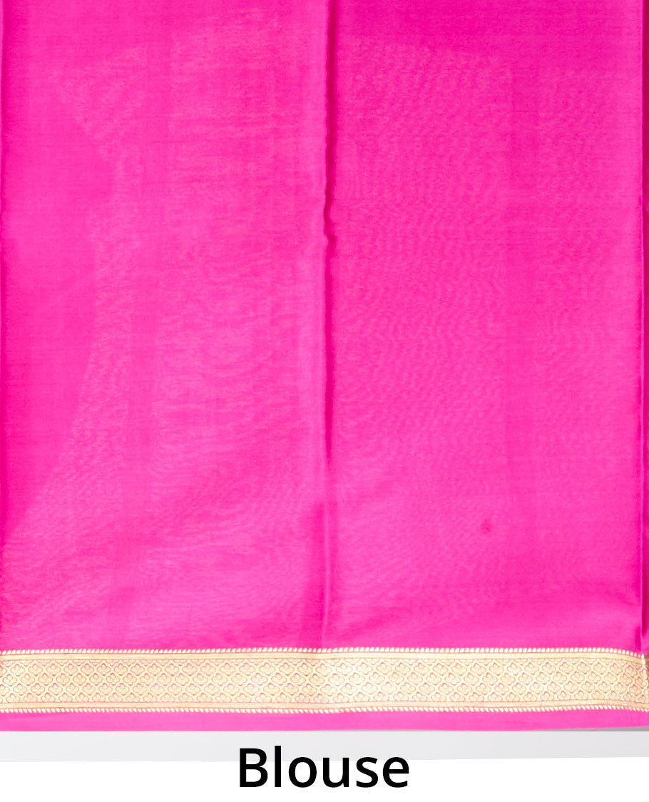 Green checked design mysore silk saree, contrast traditional design zari border