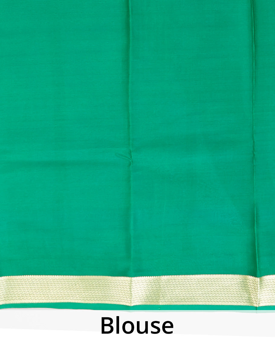 Purple zari checked design mysore silk saree, contrast traditional zari design border