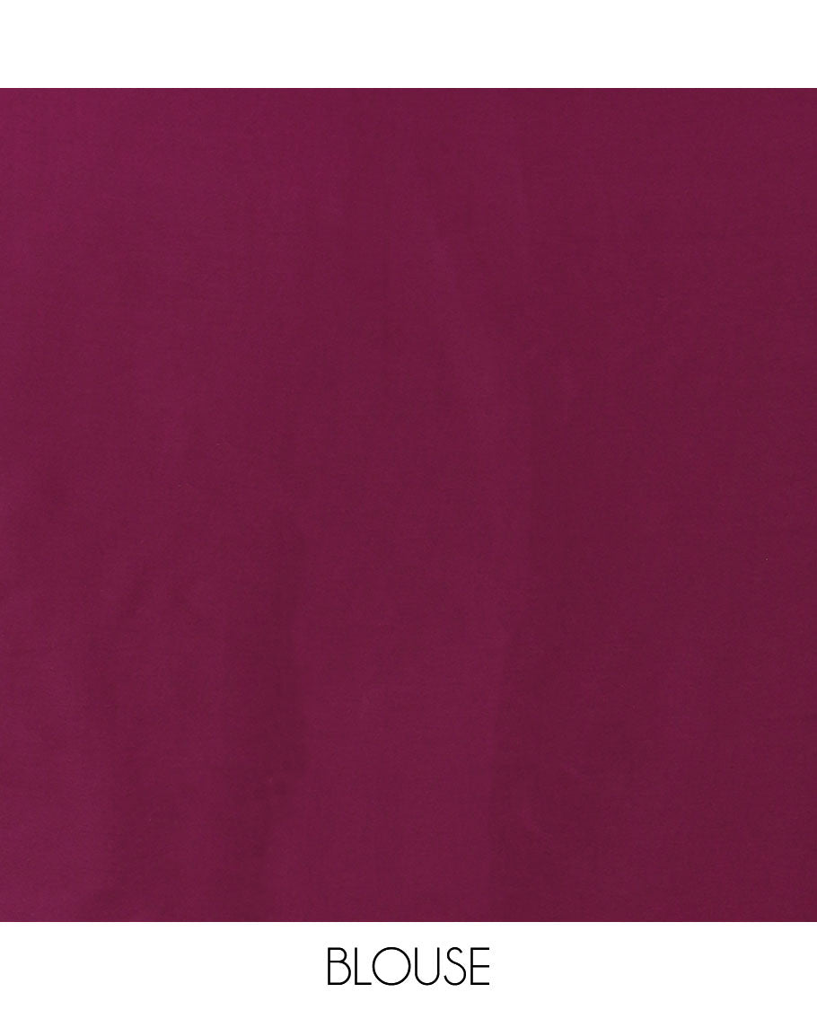 Borderless purple plain design semi-banaras crepe saree