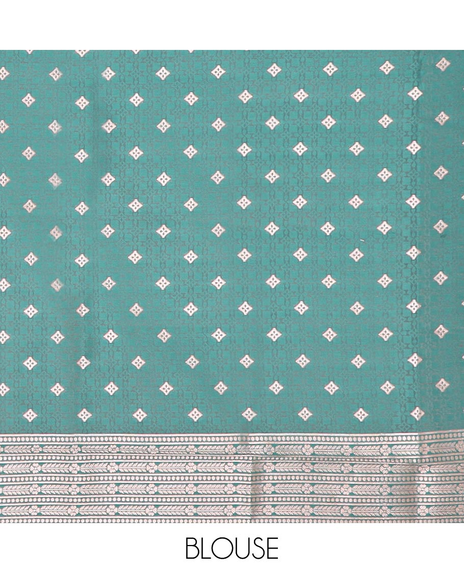 Yellow butter silk saree with zari buttas, contrast floral design border & pallu of zari intricate designs