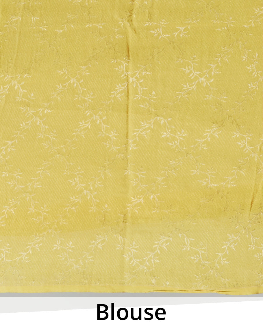 Yellow stone embroidered pure chiffon saree, stone embroidered border
