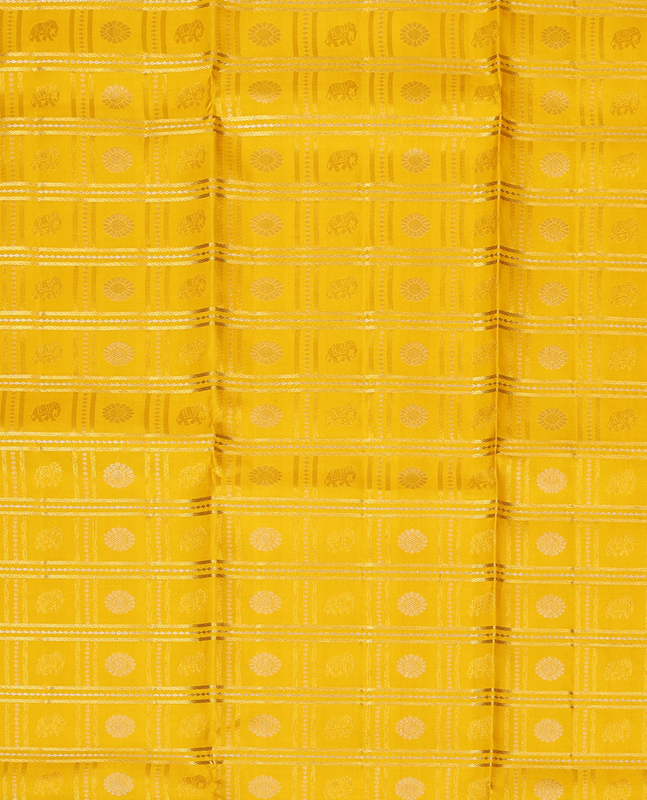 Yellow Pure Silk Pavadai Material Set