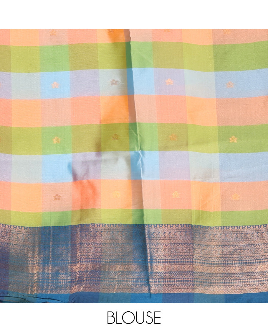 Peacock Blue Fancy Softy Silk Saree