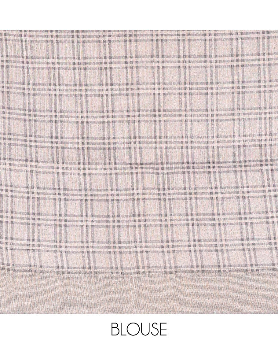 Grey Fancy Tussar Silk Saree