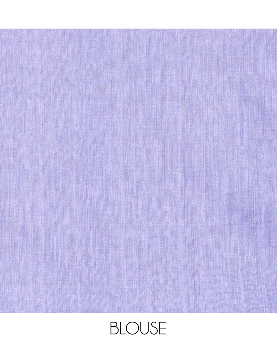 Borderless Blue Plain Khadi Cotton Saree, a Self-Pallu with Tassels, and a Matching Blouse