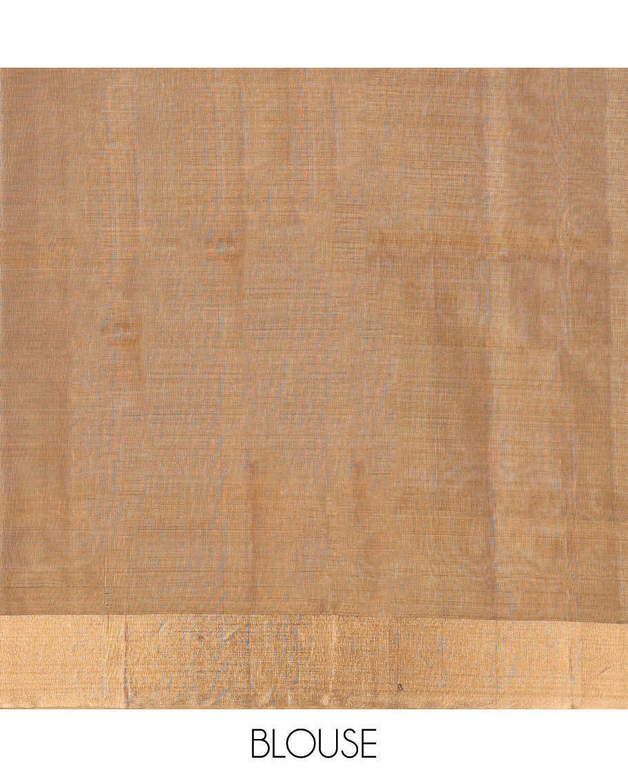 Orange Mayuri Lite Silk Mix Saree