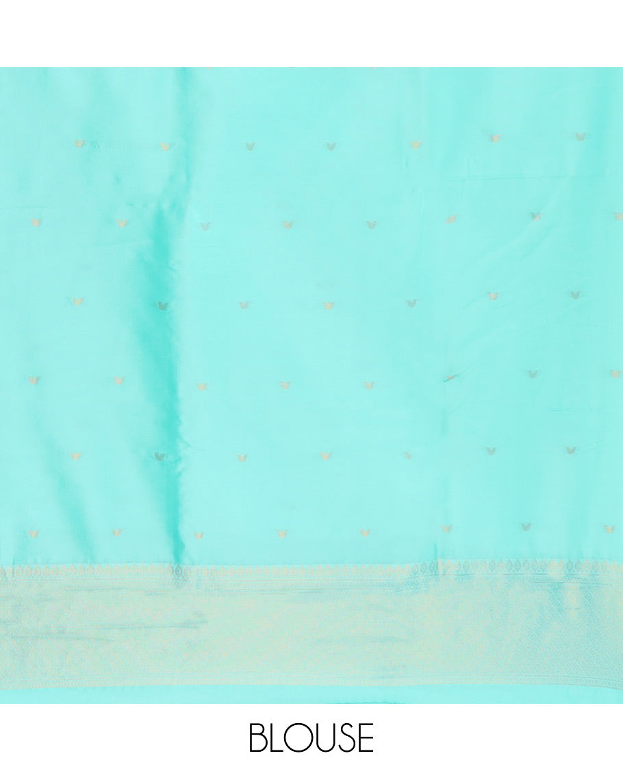 Honey thread design tissue soft silk saree with contrast border & rich pallu along with butta blouse