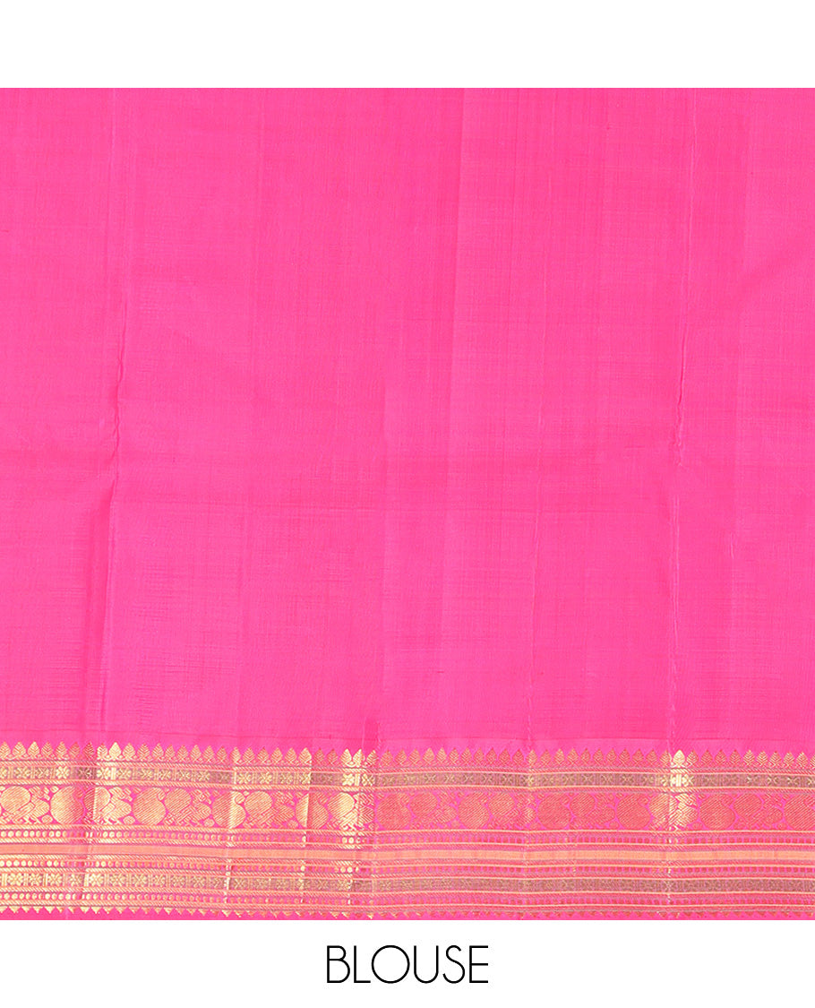 Blue Plain Kanchipuram Silk Saree