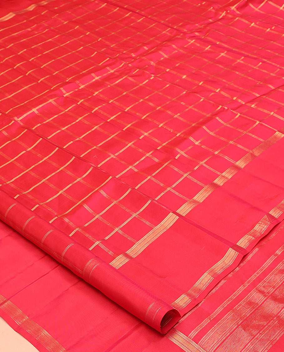 Reddish Pink Vasundhara Lite Silk Mix Saree