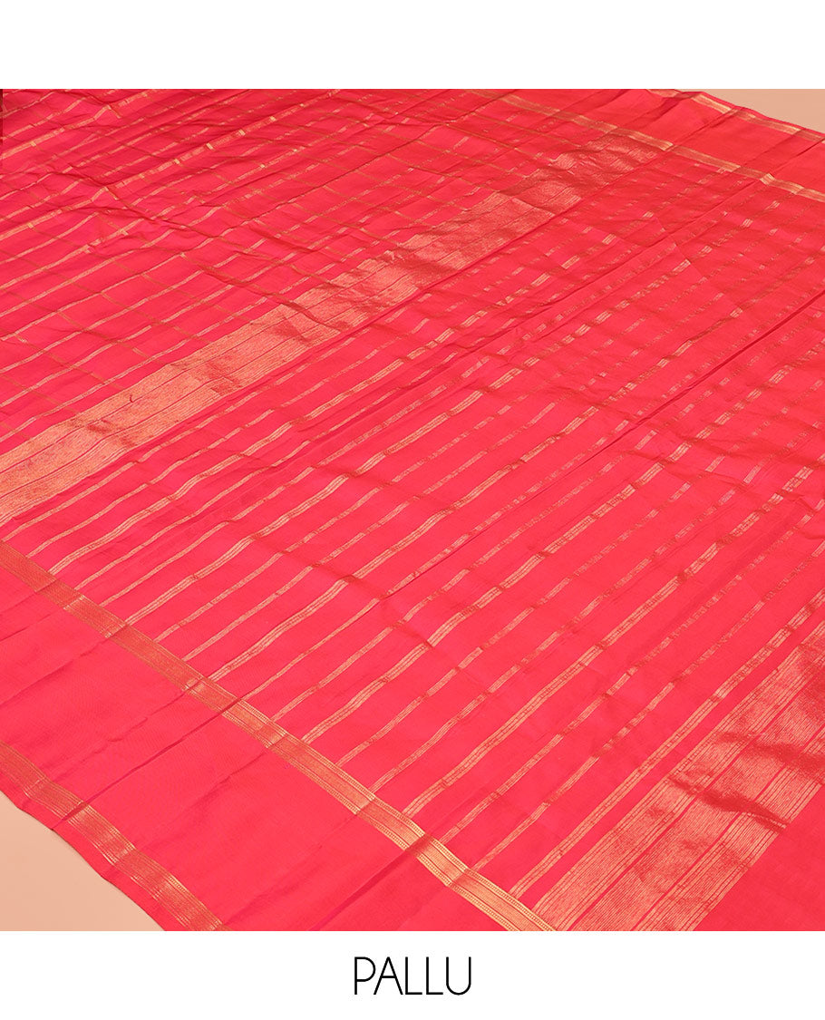 Reddish Pink Vasundhara Lite Silk Mix Saree