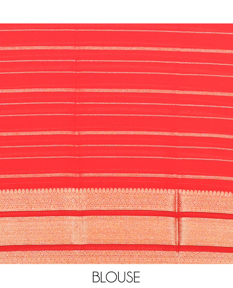 Red Semi Mysore Silk Saree