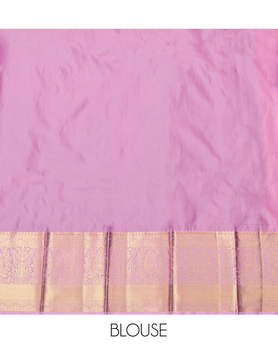 Brown Budget Silk Saree, Steeped in Richness of Zari Buttas and Stripes, Contrast Traditional Zari Border, Grand Pallu and a Contrast Blouse