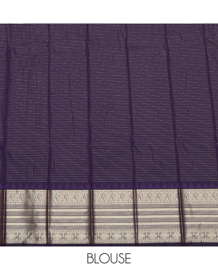 Blue Temple Border Budget Silk Saree