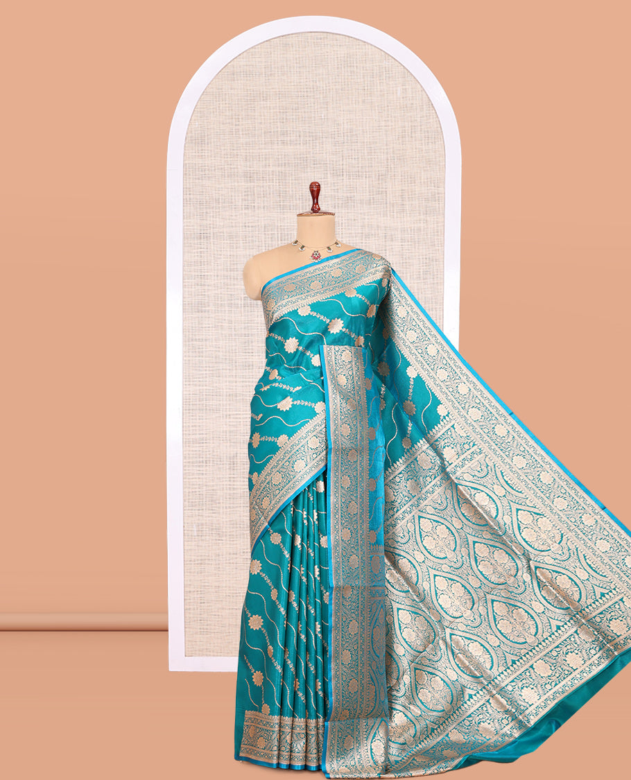 Blue Banaras Nylon Saree
