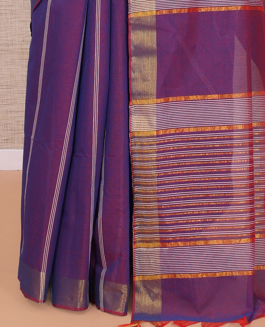 Purple Jute Cotton Saree