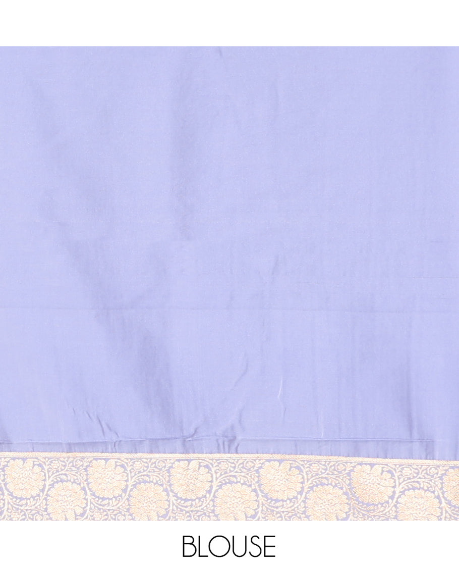 Light Lavender Semi-Banaras Nylon Saree