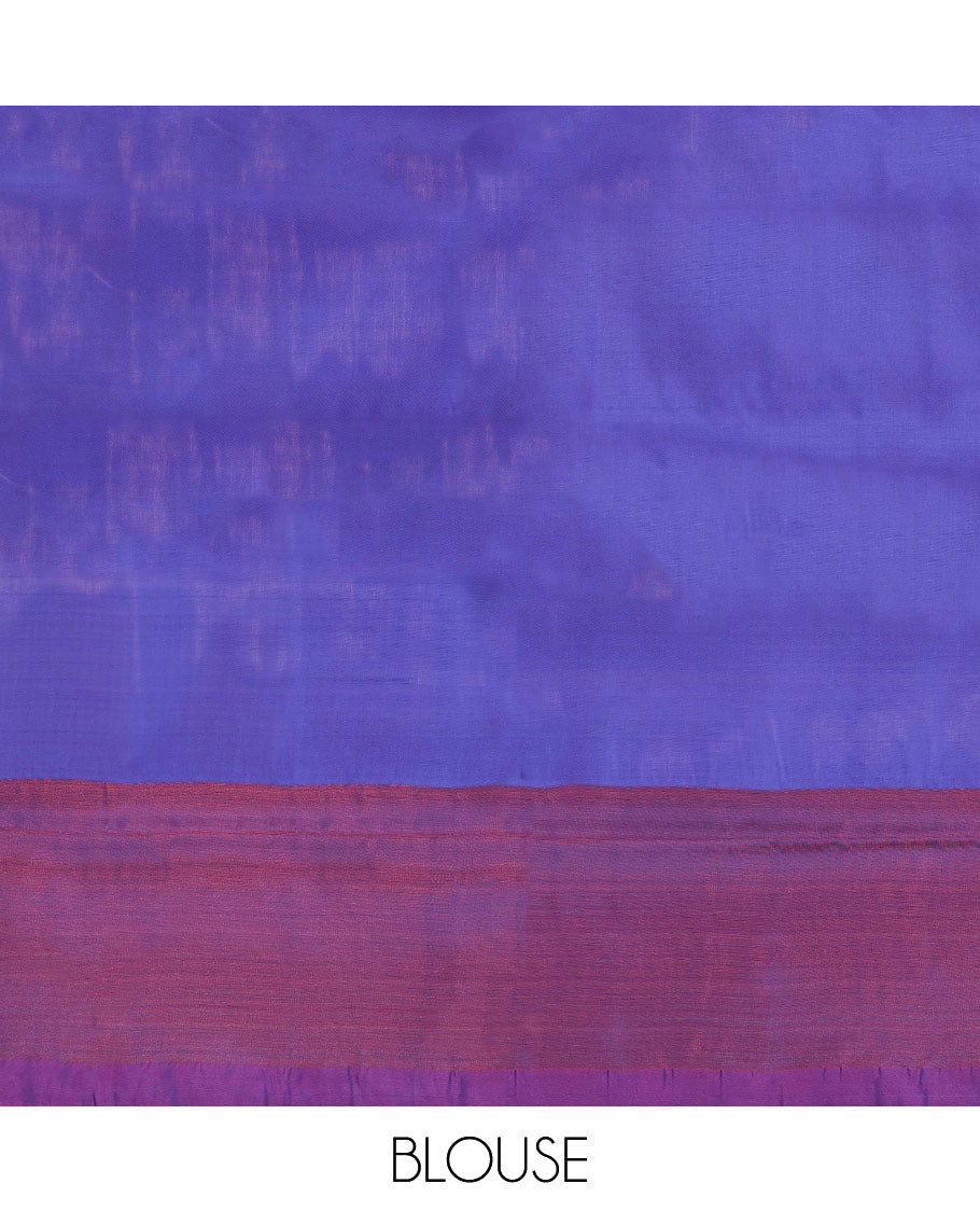 pink ikkat argyle semi-uppada saree with contrast zari border & argyle ikkat design enclosed with motifs pallu