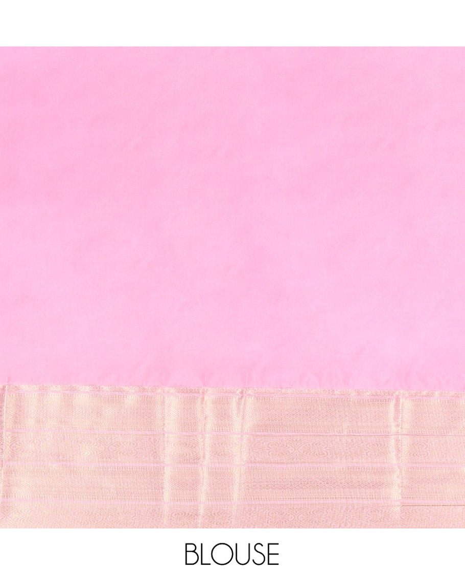 Dark Mustard Budget Silk Saree, Mesmerized with Zari Buttas All Over Its Body, Complemented by a Contrast Traditional Zari Design Border, Grand Pallu of Ogee Patterns, and Paired with a Contrast Blouse