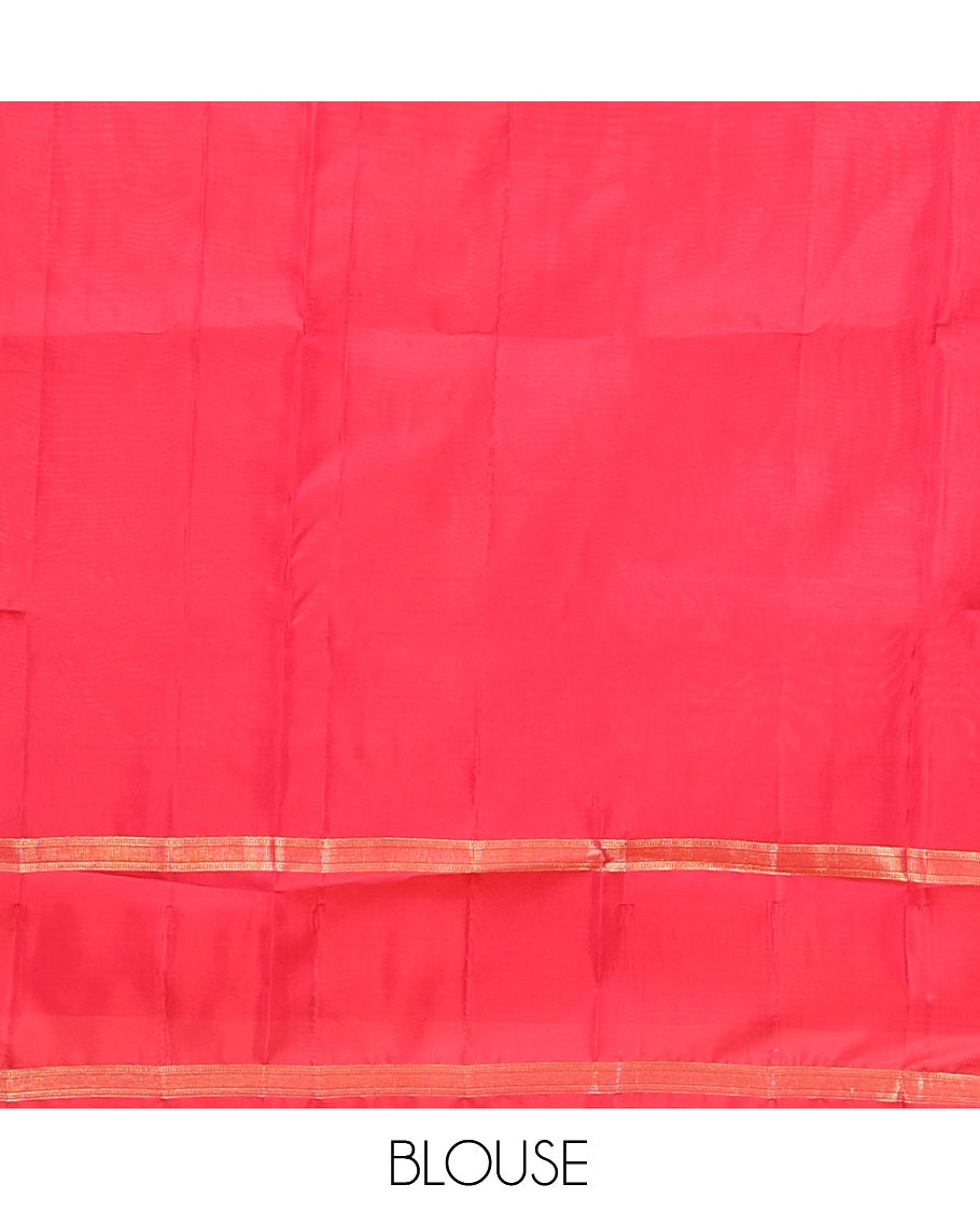 Reddish Pink Vasundhara Lite Silk Mix Saree