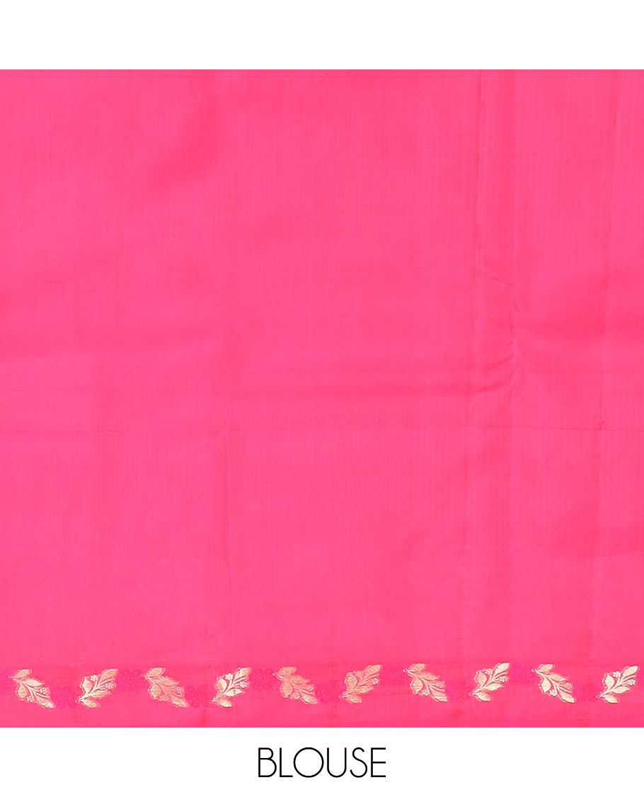 Yellow zari buttas vasundhara silk mix saree, meenakari floral creeper border & contrast pallu of rudraksham,neli,vanki & then kuli kann