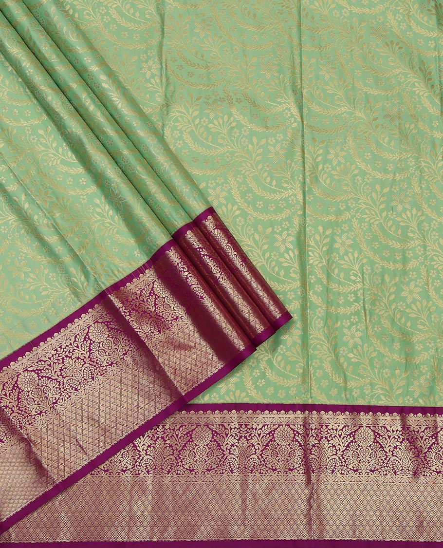 Green Art Silk Pavadai Material Set
