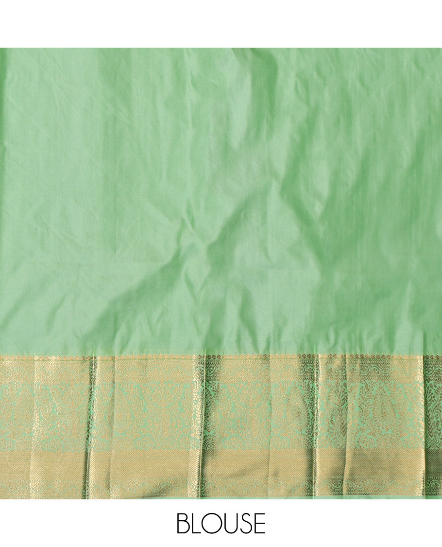 Blue Budget Silk Saree, Embellished with Zari Designs, Contrast Traditional Zari Border, Grand Pallu, and a Contrast Blouse