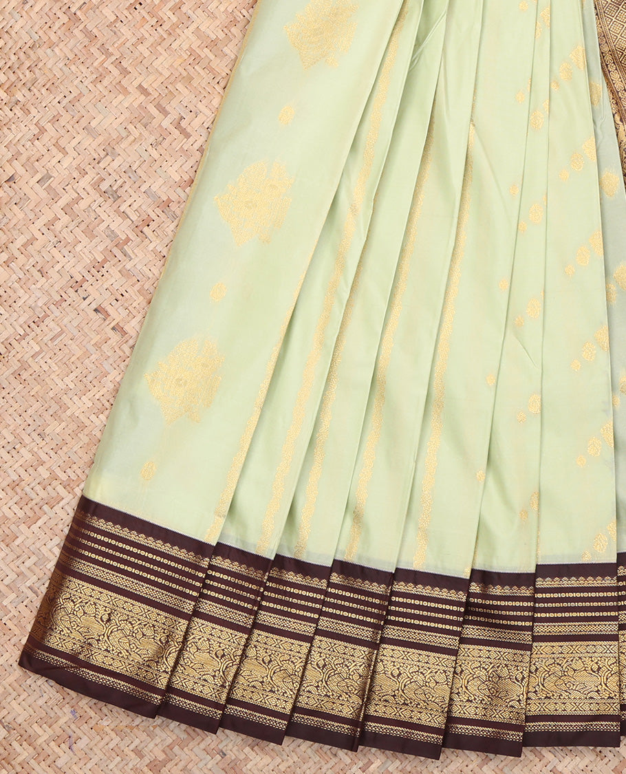Green Zari Design Budget Silk Saree