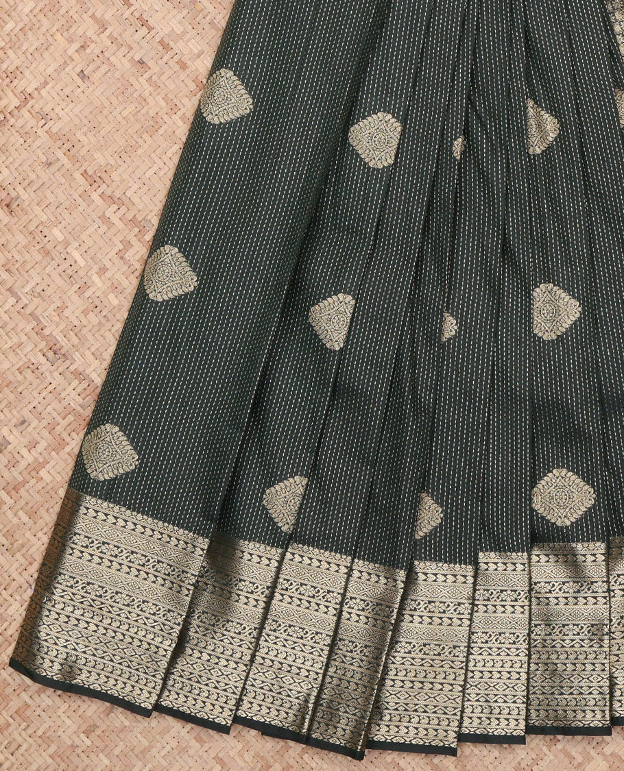 Green Traditional Zari Design Border Budget Silk Saree